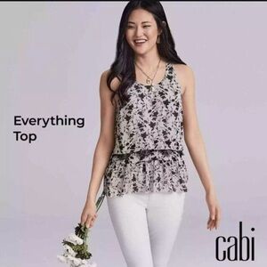 NWOT XL CAbi Black and White Everything Sleeveless Blouse